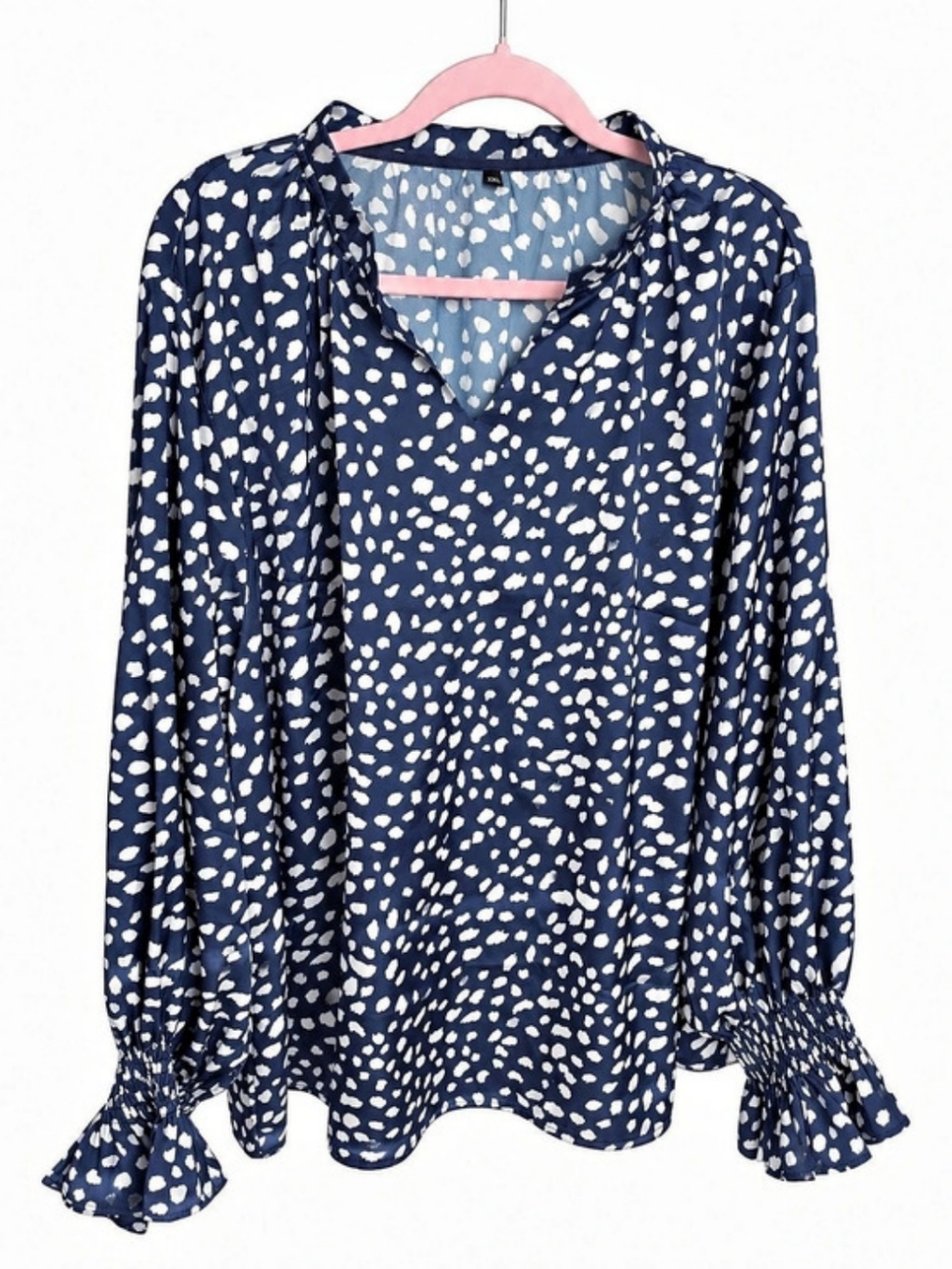 Cunlin Animal Print Blouse Blue & White Size 2XL Like New